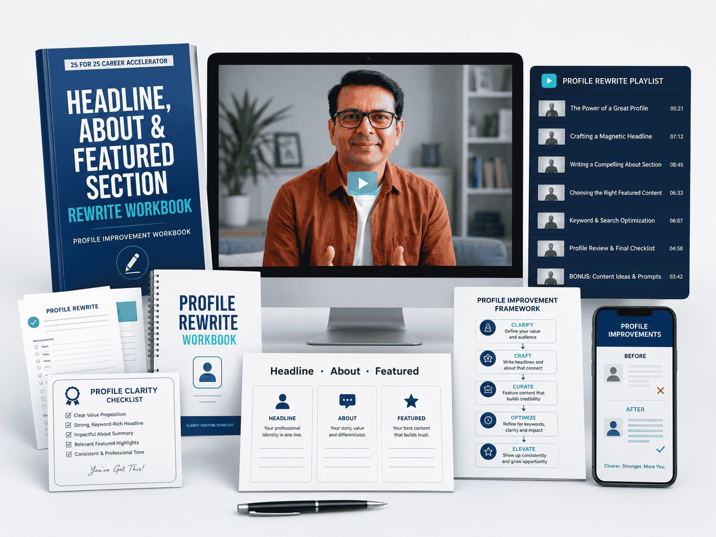 Headline, About & Featured Section