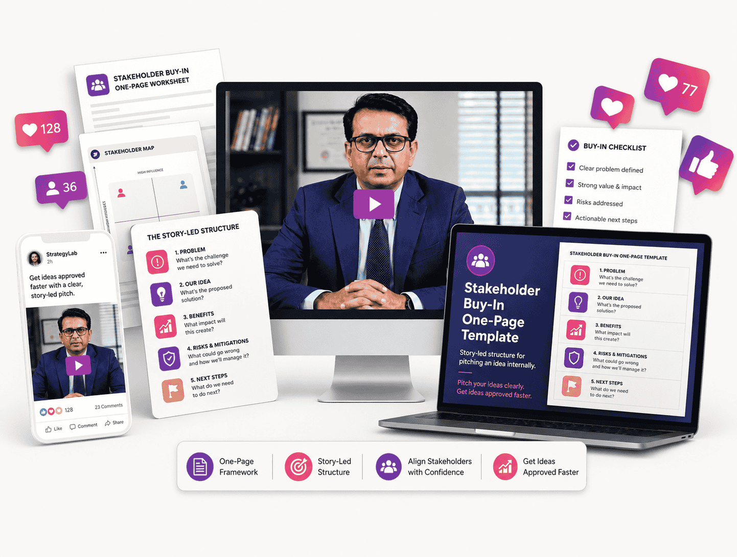 Stakeholder Buy in One Page TEmplate